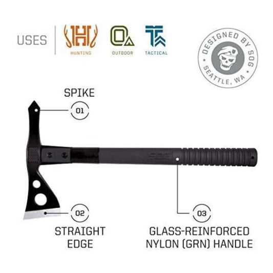 SOG(ソグ) Tactical Tomahawk アウトドアアックス 420ステンレス ナイロンシース付 F01TN-CP