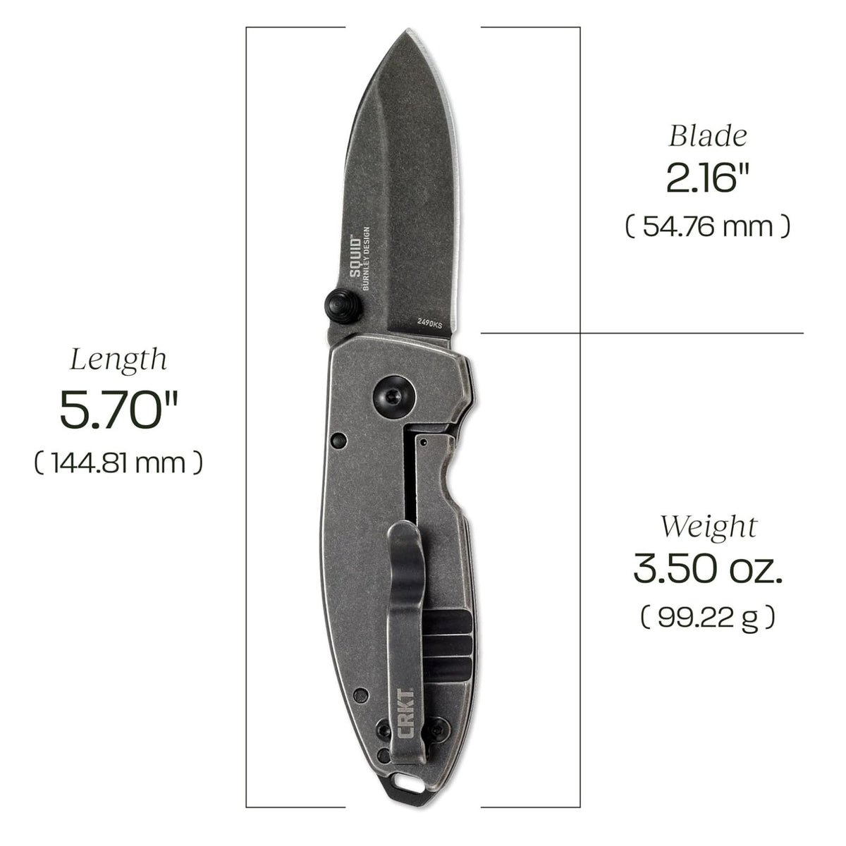 CRKT スクイッド ブラック 折りたたみナイフ 2490KS