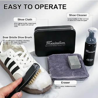 スニーカークリーナー 汚れ落とし シューケアセット 靴ブラシ クロス ケース付