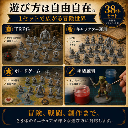 Path Gaming TRPG ミニチュア 38体セット 未塗装 28mmスケール 対戦型チーム パス38