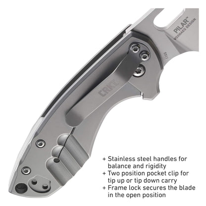CRKT Pilar ピラール グレー 折りたたみナイフ フレームロック 5311