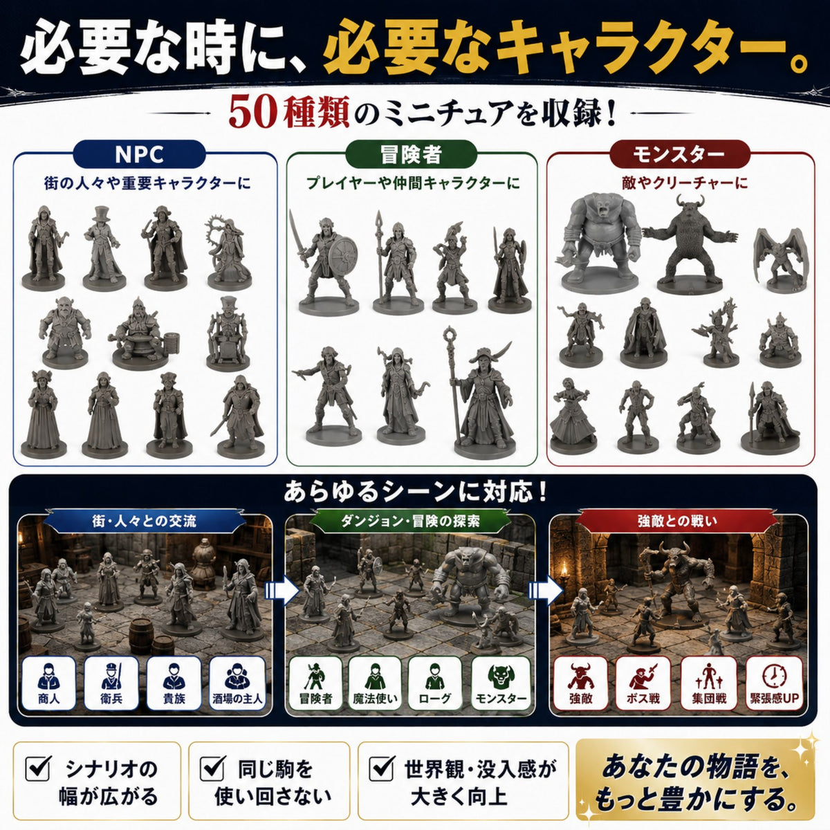 Path Gaming ファンタジー種族 総勢50体ミニチュアセット 未塗装 28mmスケール TRPG D&D対応