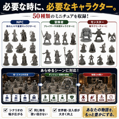Path Gaming ファンタジー種族 総勢50体ミニチュアセット 未塗装 28mmスケール TRPG D&D対応