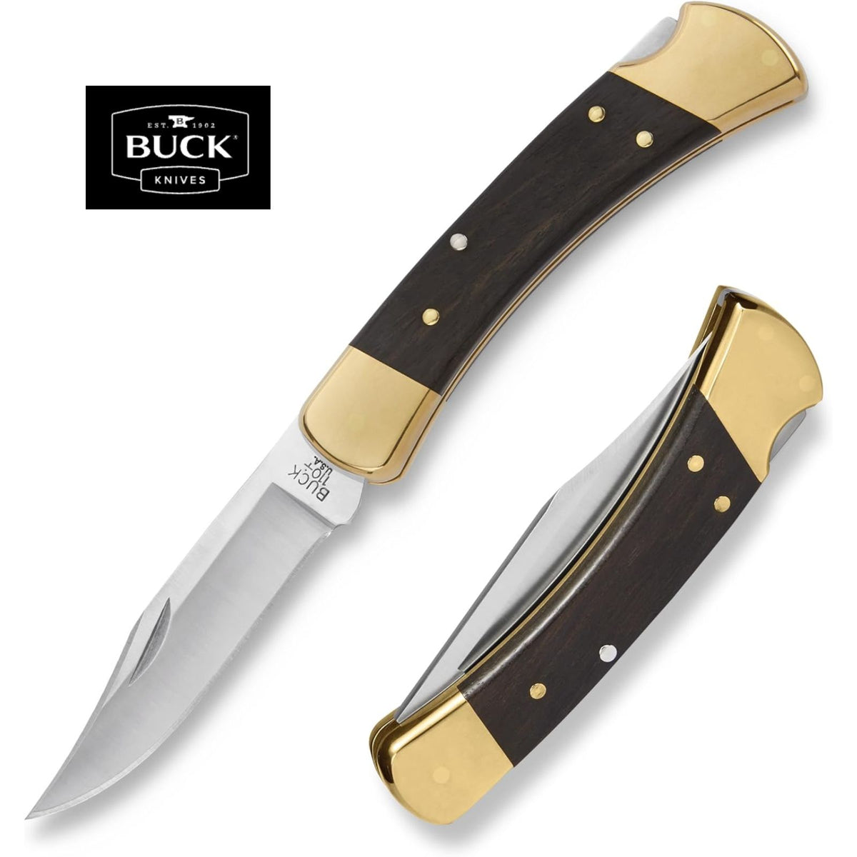 BUCK（バック） 110 Folding Hunter フォールディングナイフ 420HC レザーシース付 0110BRS