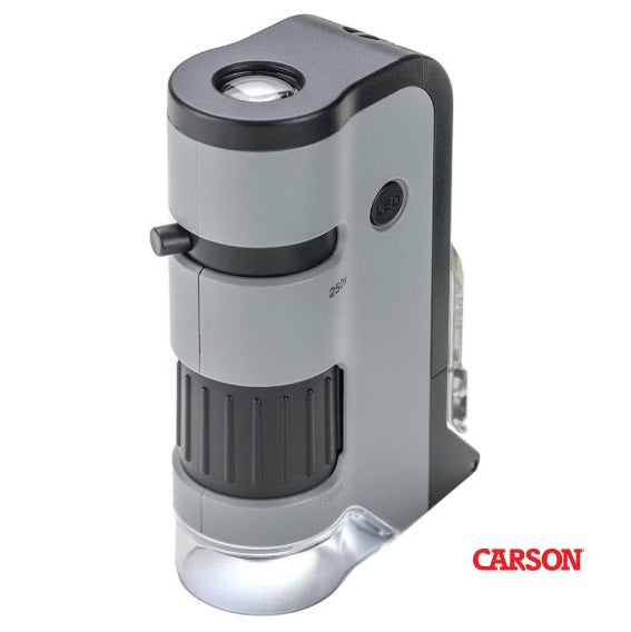 Carson MicroFlip MP-250 LED ポケット顕微鏡 100～250倍 スマホ撮影対応