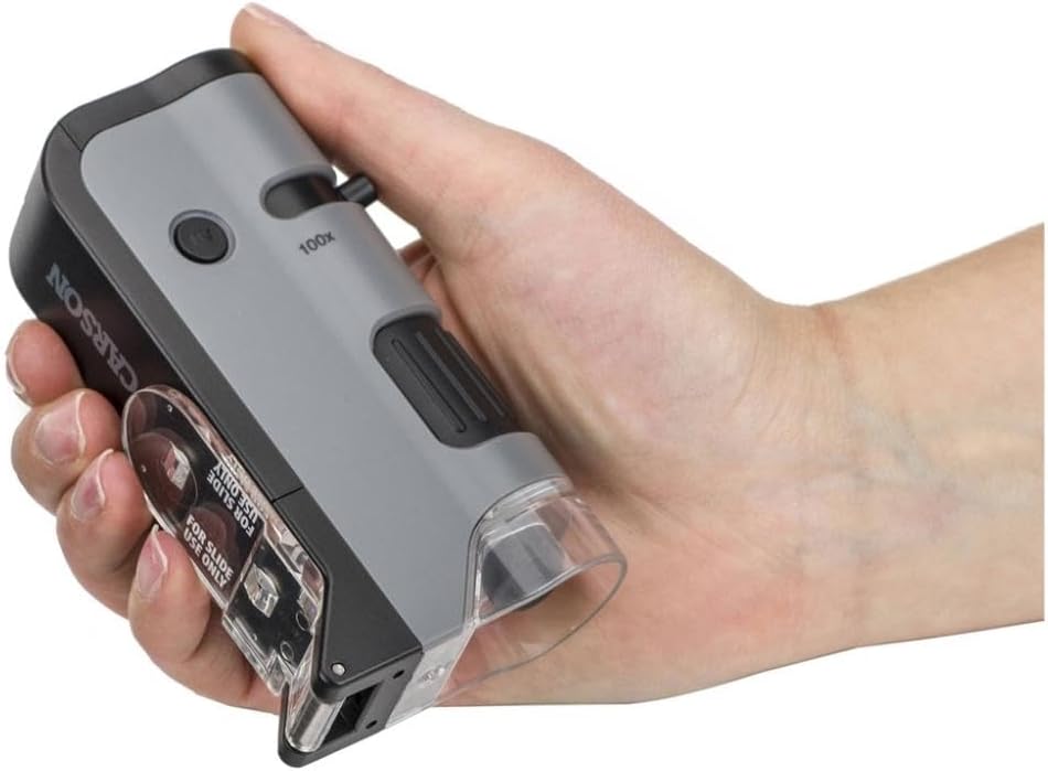 Carson MicroFlip MP-250 LED ポケット顕微鏡 100～250倍 スマホ撮影対応