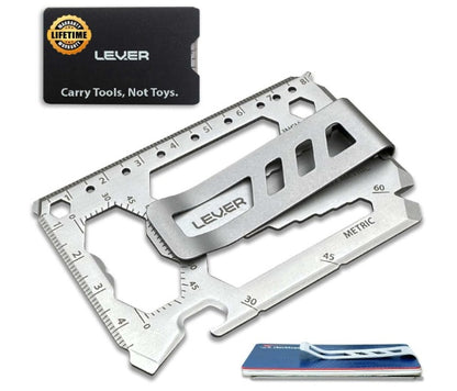 Lever Gear Toolcard Pro マネークリップ付き 40-in-1 カード型マルチツール Silver