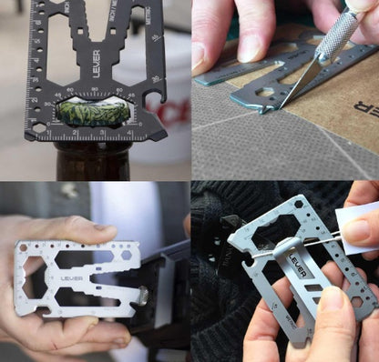 Lever Gear Toolcard Pro マネークリップ付き 40-in-1 カード型マルチツール Silver