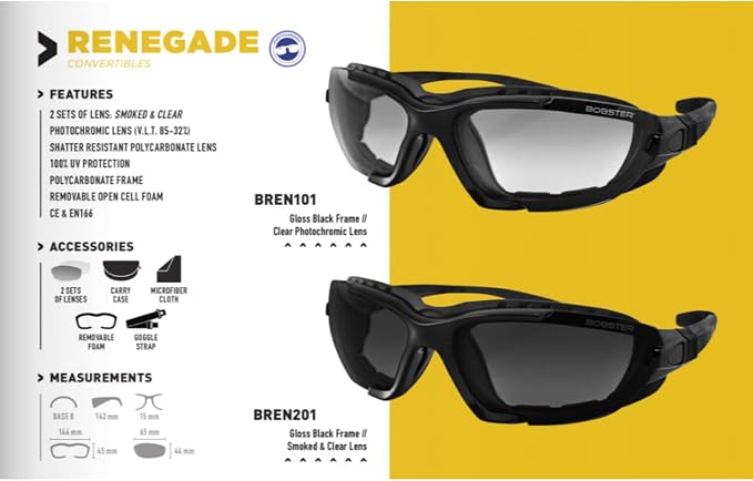 BOBSTER Renegade 調光サングラス／ゴーグル UVカット BOB03911