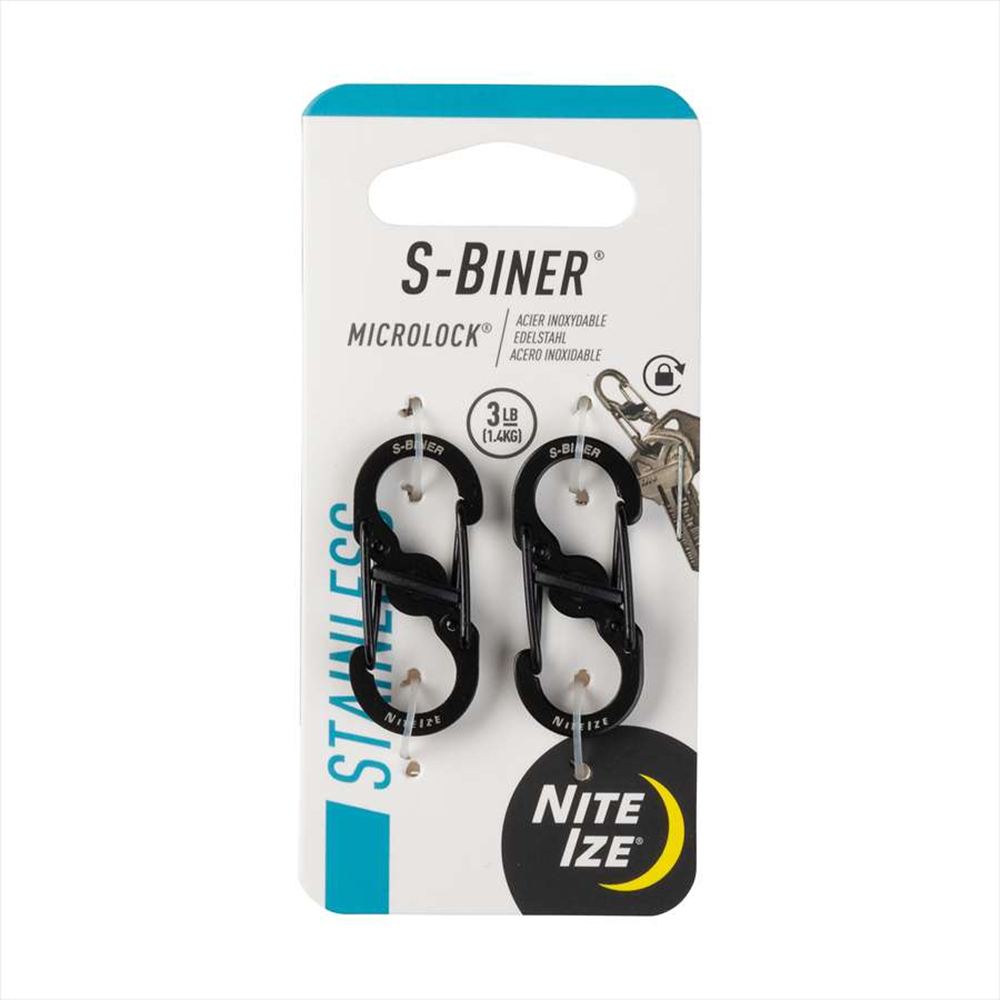 NITE IZE S-Biner MicroLock Steel マイクロロック カラビナ ブラック 2個入り