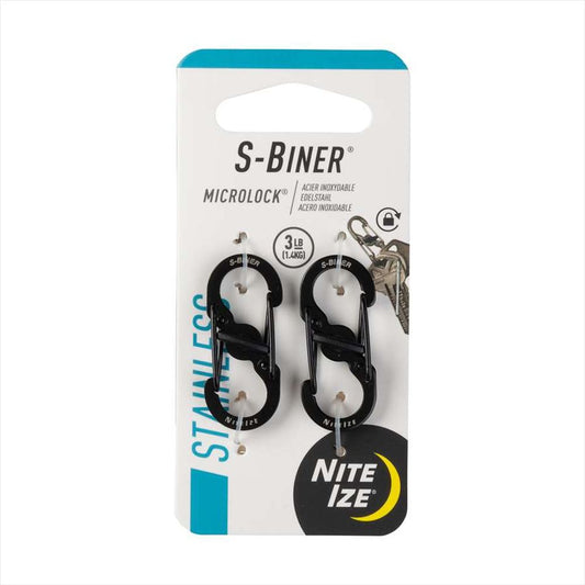 NITE IZE S-Biner MicroLock Steel マイクロロック カラビナ ブラック 2個入り