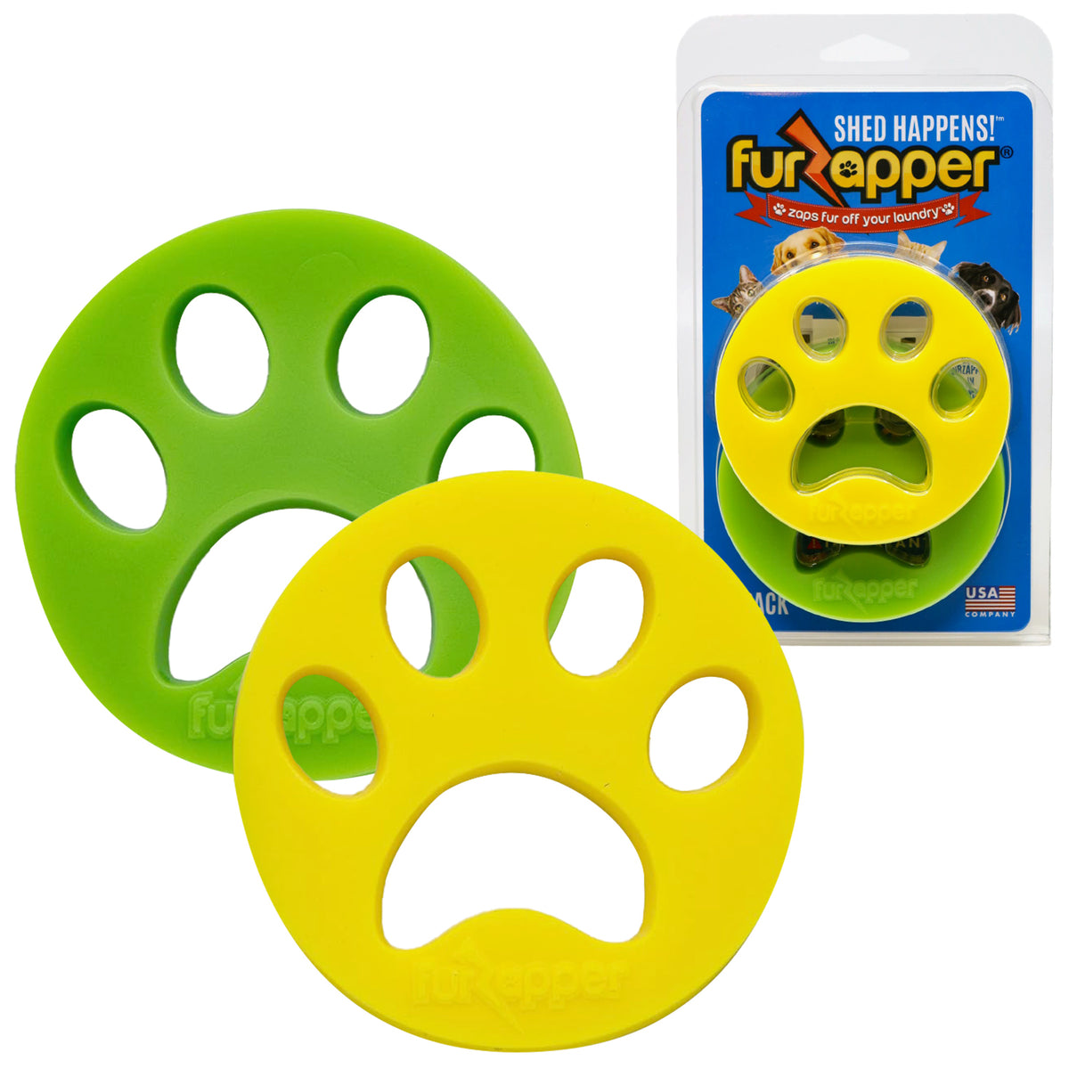 FurZapper(ファーザッパー) 2個入り×1セット 犬猫の毛取り 洗濯乾燥機用 シリコン製 ペット毛除去ツール アメリカ製