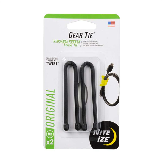 NITE IZE Gear Tie ギアータイ 6インチ 2本入り ケーブル整理 ブラック